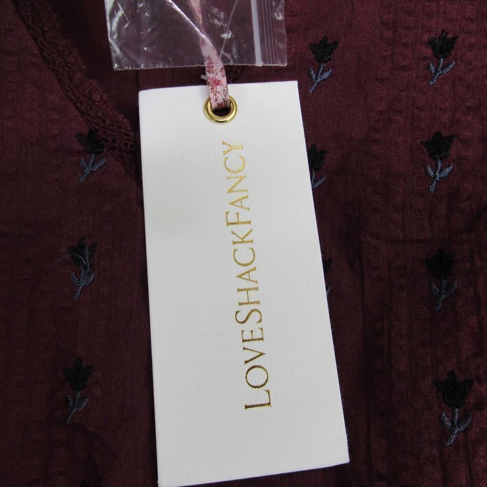 LoveShackFancy Women’s Lena Dress in Spice Burgundy Sz S - Picture 4 of 6